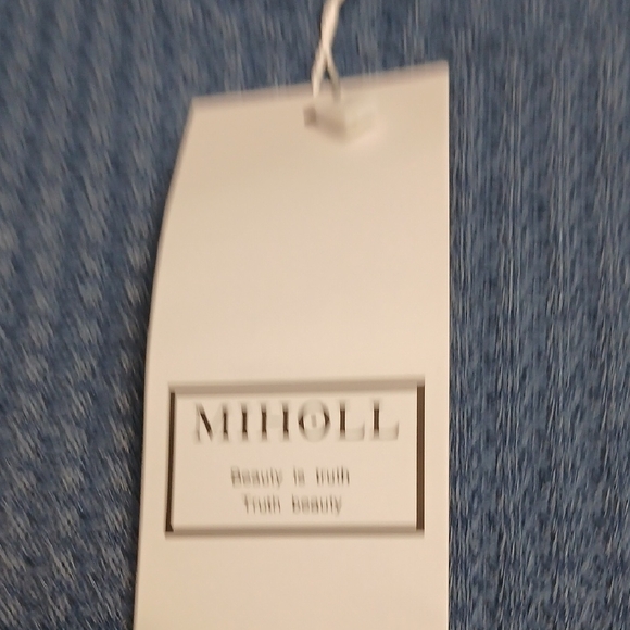 NWT Miholl Sleeveless Solid Blue Twist Knot Waffle Knit Top SZM - Picture 4 of 7